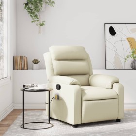 Sillón reclinable de masaje cuero sintético crema de vidaXL, Sillones - Ref: Foro24-373494, Precio: 248,99 €, Descuento: %