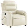 Sillón reclinable de masaje cuero sintético crema de vidaXL, Sillones - Ref: Foro24-373494, Precio: 248,99 €, Descuento: %