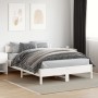 Bed frame with white pine wood headboard 140x200 cm by vidaXL, Beds and slatted bases - Ref: Foro24-842751, Price: 133,89 €, ...