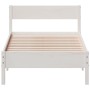 Estructura de cama con cabecero madera pino blanco 90x190 cm de vidaXL, Camas y somieres - Ref: Foro24-842779, Precio: 94,99 ...