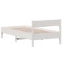 Estructura de cama con cabecero madera pino blanco 90x190 cm de vidaXL, Camas y somieres - Ref: Foro24-842779, Precio: 94,99 ...