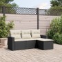 4-teilige Gartensofagarnitur mit schwarzen synthetischen Rattankissen von vidaXL, Modulare Sofas für den Außenbereich - Ref: ...