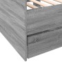 Sonoma graue Holzwerkstoffliege mit Schubladen 75x190 cm von vidaXL, Betten und Lattenroste - Ref: Foro24-3280837, Preis: 174...