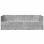 Concrete gray engineered wood lounger with drawers 100x200 cm by vidaXL, Beds and slatted bases - Ref: Foro24-3280814, Price:...