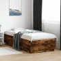 Smoke oak engineered wood bed frame 100x200 cm by vidaXL, Beds and slatted bases - Ref: Foro24-3209720, Price: 112,75 €, Disc...