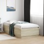 Sonoma oak engineered wood bed frame 75x190 cm by vidaXL, Beds and slatted bases - Ref: Foro24-3209760, Price: 103,52 €, Disc...