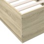 Sonoma oak engineered wood bed frame 75x190 cm by vidaXL, Beds and slatted bases - Ref: Foro24-3209760, Price: 103,52 €, Disc...