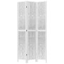 Biombo separador de 3 paneles madera maciza Paulownia blanco de vidaXL, Divisores de ambientes - Ref: Foro24-358672, Precio: ...