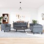 Dark gray velvet 3-piece sofa set by vidaXL, Sofas - Ref: Foro24-3209210, Price: 789,96 €, Discount: %