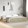 Sonoma oak engineered wood bed with drawers 180x200 cm by vidaXL, Beds and slatted bases - Ref: Foro24-3280274, Price: 154,89...