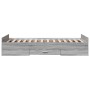 Cama con cajones madera ingeniería gris Sonoma 100x200 cm de vidaXL, Camas y somieres - Ref: Foro24-3280333, Precio: 126,57 €...