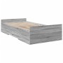 Sonoma gray engineered wood bed with drawers 100x200 cm by vidaXL, Beds and slatted bases - Ref: Foro24-3280333, Price: 126,9...