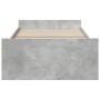 Concrete gray engineered wood bed with drawers 100x200 cm by vidaXL, Beds and slatted bases - Ref: Foro24-3280331, Price: 126...