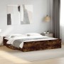 Smoked oak engineered wood bed with drawers 180x200 cm by vidaXL, Beds and slatted bases - Ref: Foro24-3280276, Price: 166,96...