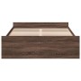 Oak brown engineered wood bed with drawers 120x190 cm by vidaXL, Beds and slatted bases - Ref: Foro24-3280327, Price: 144,99 ...