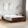 Smoked oak engineered wood bed with drawers 120x190 cm by vidaXL, Beds and slatted bases - Ref: Foro24-3280325, Price: 139,30...