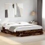 Smoked oak engineered wood bed with drawers 180x200 cm by vidaXL, Beds and slatted bases - Ref: Foro24-3280367, Price: 198,65...