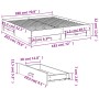 Bett aus Sonoma-Eichenholzwerkstoff mit Schubladen, 180 x 200 cm von vidaXL, Betten und Lattenroste - Ref: Foro24-3280365, Pr...