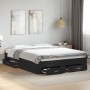 Black engineered wood bed frame with drawers 150x200 cm by vidaXL, Beds and slatted bases - Ref: Foro24-3280378, Price: 196,1...