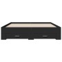 Black engineered wood bed frame with drawers 150x200 cm by vidaXL, Beds and slatted bases - Ref: Foro24-3280378, Price: 196,1...