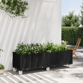 Planter with wheels PP black 160x50x54 cm by vidaXL, Pots and planters - Ref: Foro24-367989, Price: 187,99 €, Discount: %