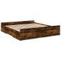 Cama con cajones madera de ingeniería roble ahumado 200x200 cm de vidaXL, Camas y somieres - Ref: Foro24-3280269, Precio: 170...