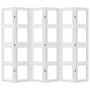 Biombo separador de 6 paneles madera maciza Paulownia blanco de vidaXL, Divisores de ambientes - Ref: Foro24-358698, Precio: ...