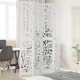 White Paulownia solid wood 4-panel dividing screen by vidaXL, Room dividers - Ref: Foro24-358740, Price: 123,99 €, Discount: %