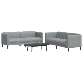 2-teilige Sofagarnitur aus hellgrauem Stoff von vidaXL, Sofas - Ref: Foro24-3209238, Preis: 553,65 €, Rabatt: %