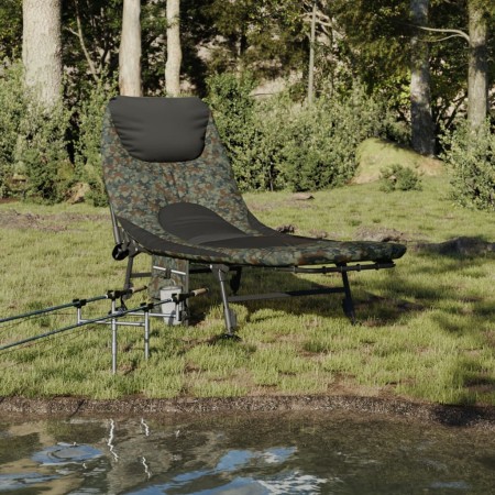 Fishing Lounger Adjustable Mud Legs Folding Camouflage by vidaXL, Outdoor beds - Ref: Foro24-4006423, Price: 163,99 €, Discou...