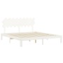 Estructura cama de matrimonio con cabecero madera maciza blanco de vidaXL, Camas y somieres - Ref: Foro24-3193742, Precio: 15...