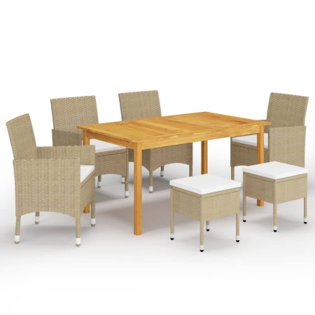 Beige 7-Piece Garden Dining Set by vidaXL, Garden sets - Ref: Foro24-3067779, Price: 473,99 €, Discount: %