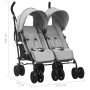 Carrito para gemelos de acero gris claro de vidaXL, Cochecitos de bebé - Ref: Foro24-10235, Precio: 203,99 €, Descuento: %