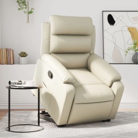 Sillón reclinable elevable cuero artificial color crema de vidaXL, Sillones - Ref: Foro24-3205043, Precio: 303,99 €, Descuent...