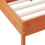 Bed frame with wax brown pine wood headboard 140x190 cm by vidaXL, Beds and slatted bases - Ref: Foro24-842769, Price: 117,99...