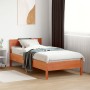 Bed frame with wax brown pine wood headboard 90x190 cm by vidaXL, Beds and slatted bases - Ref: Foro24-842781, Price: 93,22 €...