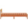 Bed frame with wax brown pine wood headboard 90x190 cm by vidaXL, Beds and slatted bases - Ref: Foro24-842781, Price: 93,22 €...