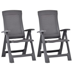 Reclining garden chairs, 2 units, plastic, mocha color by vidaXL, Garden chairs - Ref: Foro24-48762, Price: 100,21 €, Discoun...