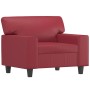 Sillón cuero sintético rojo tinto 60 cm de vidaXL, Sofás - Ref: Foro24-359410, Precio: 183,99 €, Descuento: %