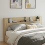 Cabecero de cama con LED roble Sonoma 220x16,5x103,5 cm