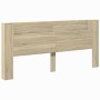 Cabecero de cama con LED roble Sonoma 220x16,5x103,5 cm de vidaXL, Cabeceros y pies de cama - Ref: Foro24-839275, Precio: 105...