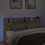 Cabecero de cama con LED roble Sonoma 220x16,5x103,5 cm