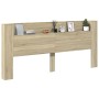 Cabecero de cama con LED roble Sonoma 220x16,5x103,5 cm