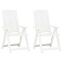 Reclining garden chairs 2 units white plastic by vidaXL, Garden chairs - Ref: Foro24-48766, Price: 131,14 €, Discount: %