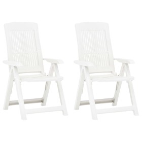 Reclining garden chairs 2 units white plastic by vidaXL, Garden chairs - Ref: Foro24-48766, Price: 138,99 €, Discount: %