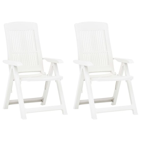 Reclining garden chairs 2 units white plastic by vidaXL, Garden chairs - Ref: Foro24-48766, Price: 131,14 €, Discount: %