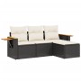 4-piece garden sofa set with black synthetic rattan cushions by vidaXL, Garden sets - Ref: Foro24-3259144, Price: 279,99 €, D...