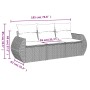 Gartensofa-Set mit Kissen, 3-teilig, schwarzes synthetisches Rattan von vidaXL, Gartensets - Ref: Foro24-3253393, Preis: 225,...