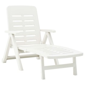 Tumbona plegable de plástico blanco de vidaXL, Tumbonas - Ref: Foro24-48754, Precio: 104,63 €, Descuento: %