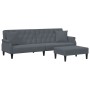 2-Sitzer-Schlafsofa und dunkelgraue Samthockerkissen von vidaXL, Sofas - Ref: Foro24-3216220, Preis: 313,99 €, Rabatt: %